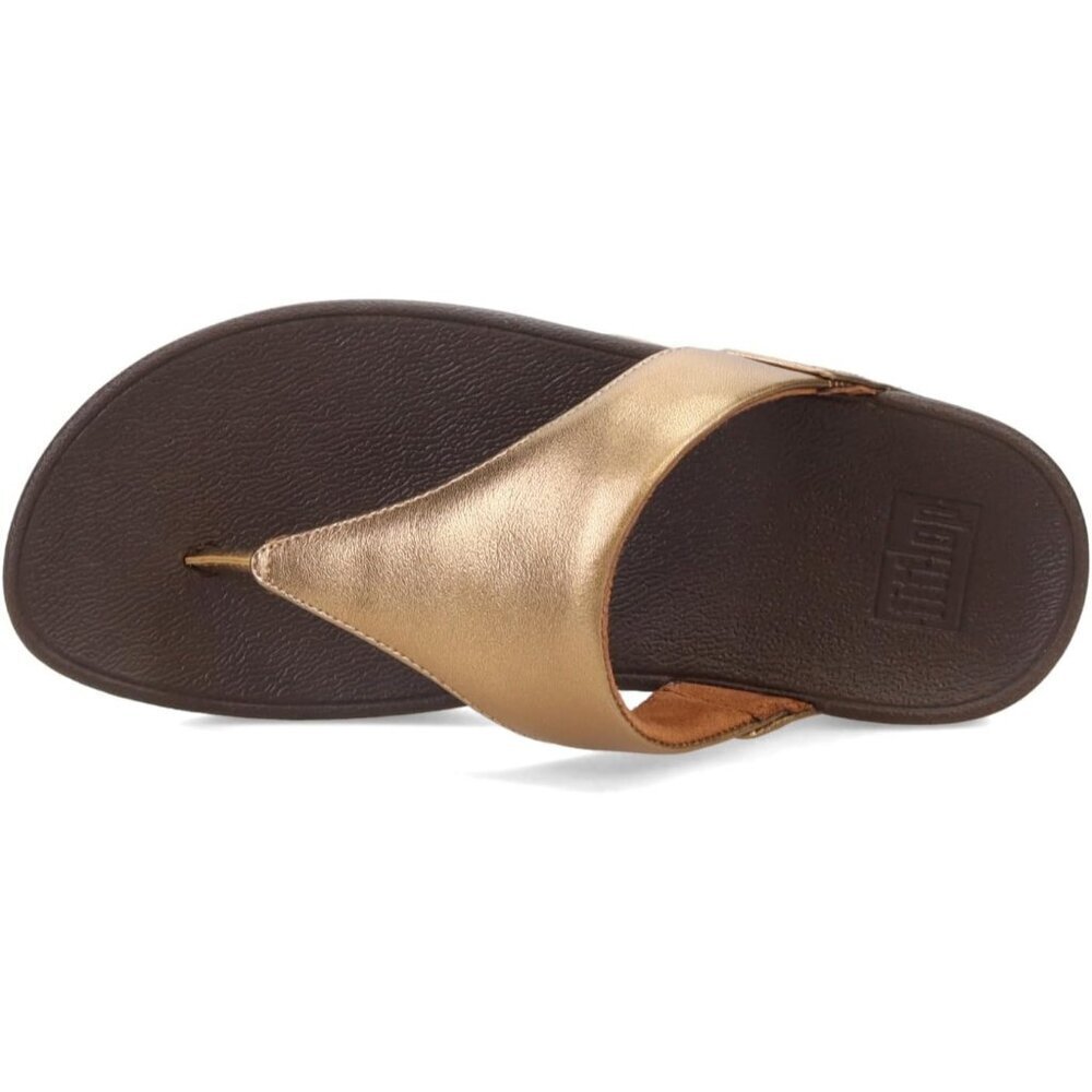 Women's Flip-Flop Thong Sandals Bronze Leather Classic Comfort Slip On Shoes - Picture 6 of 7